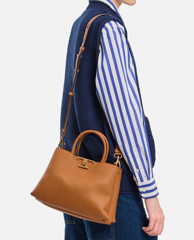 SMALL T METAL LEATHER SHOPPING BAG for Women - Tod's sale