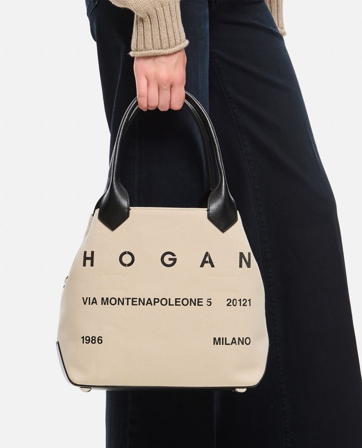 Hogan - MEDIUM SCRIPT CANVAS SHOPPING BAG_5