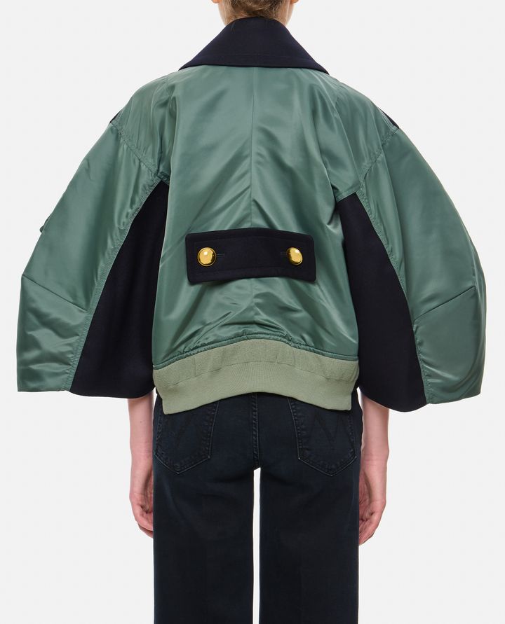 Sacai - GIACCA IN TWILL DI LANA MELTON X NYLON_3