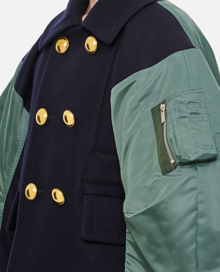 Sacai - WOOL MELTON X NYLON TWILL JACKET_4