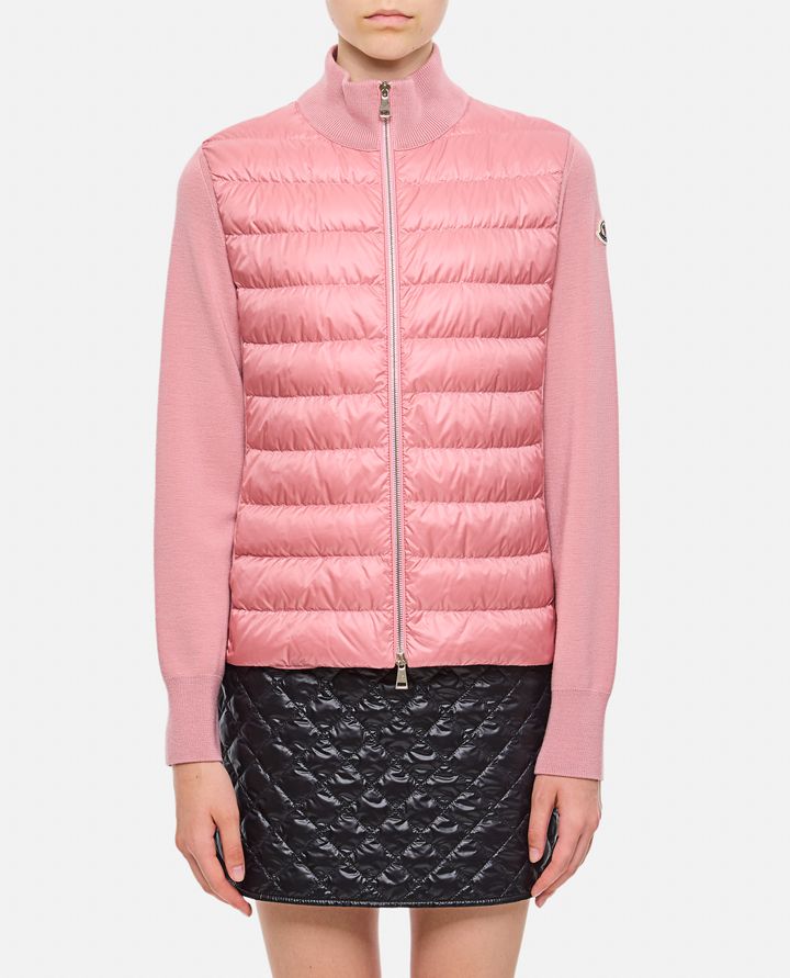 Moncler - PIUMINO CON MANICHE IN MAGLIA_1