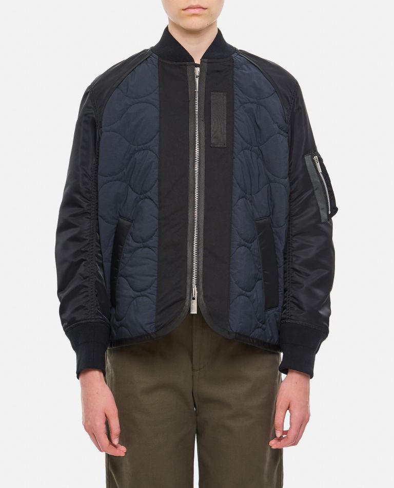 Shop Sacai Nylon Twill X Rip Stop Jacket In Black