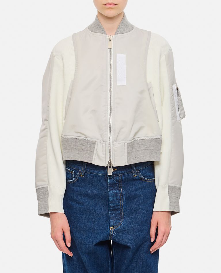 NYLON TWILL X KNIT BLOUSON for Women - Sacai | Biffi