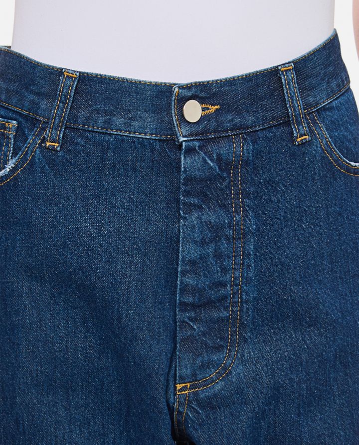 Plan C - PANTALONI IN DENIM A GAMBA LARGA_4