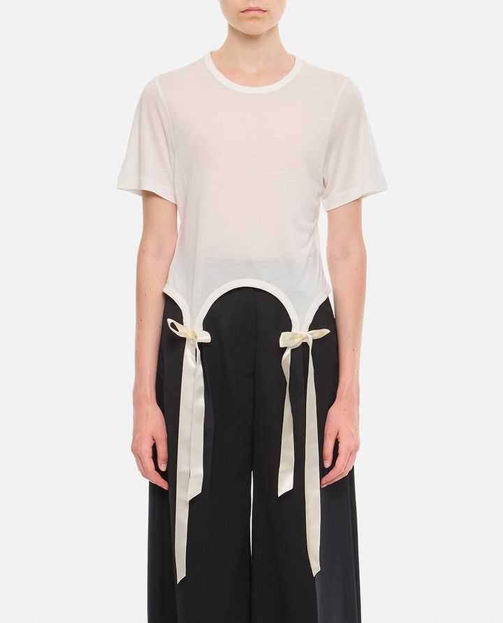 Simone Rocha - EASY T-SHIRT W/ BOW TAILS_2