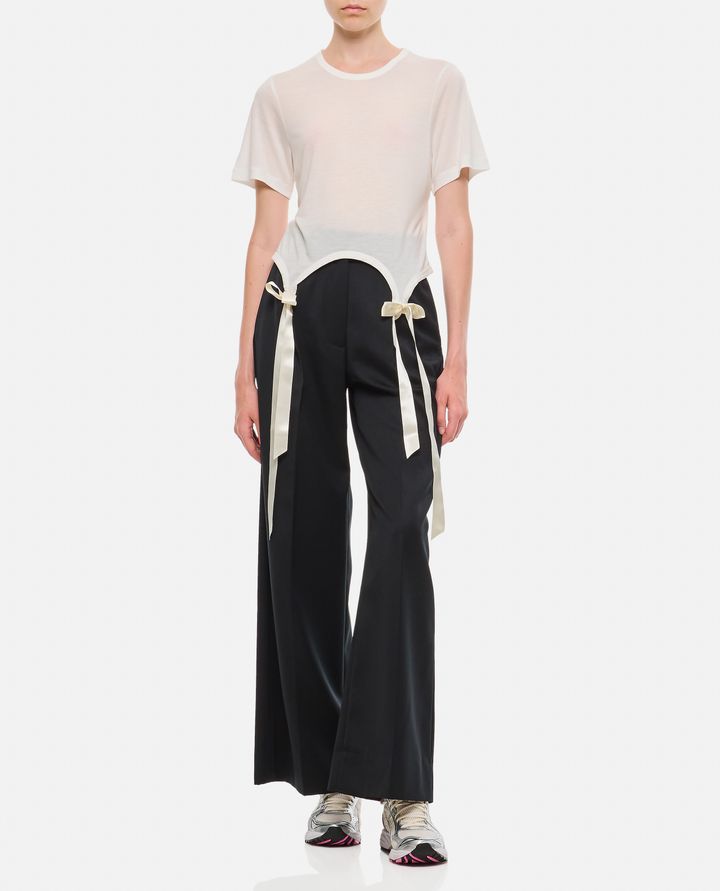 Simone Rocha - EASY T-SHIRT W/ BOW TAILS_4