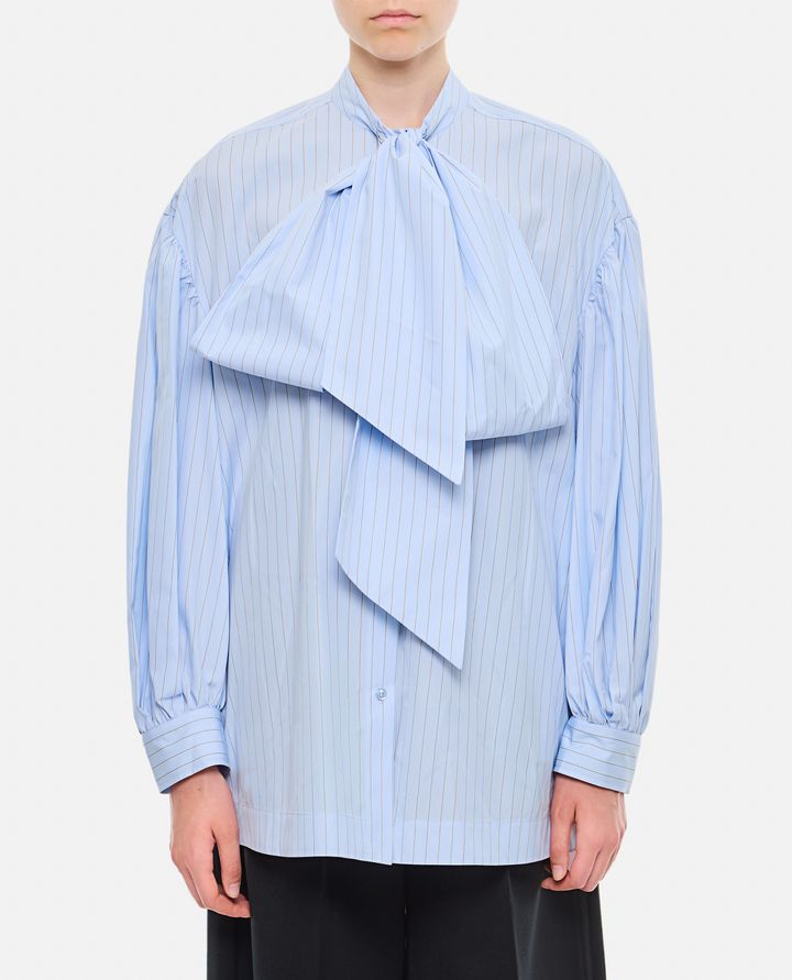 Simone Rocha - PUFF SLEEVE SHIRT W/ FRONT NECK BOW_1