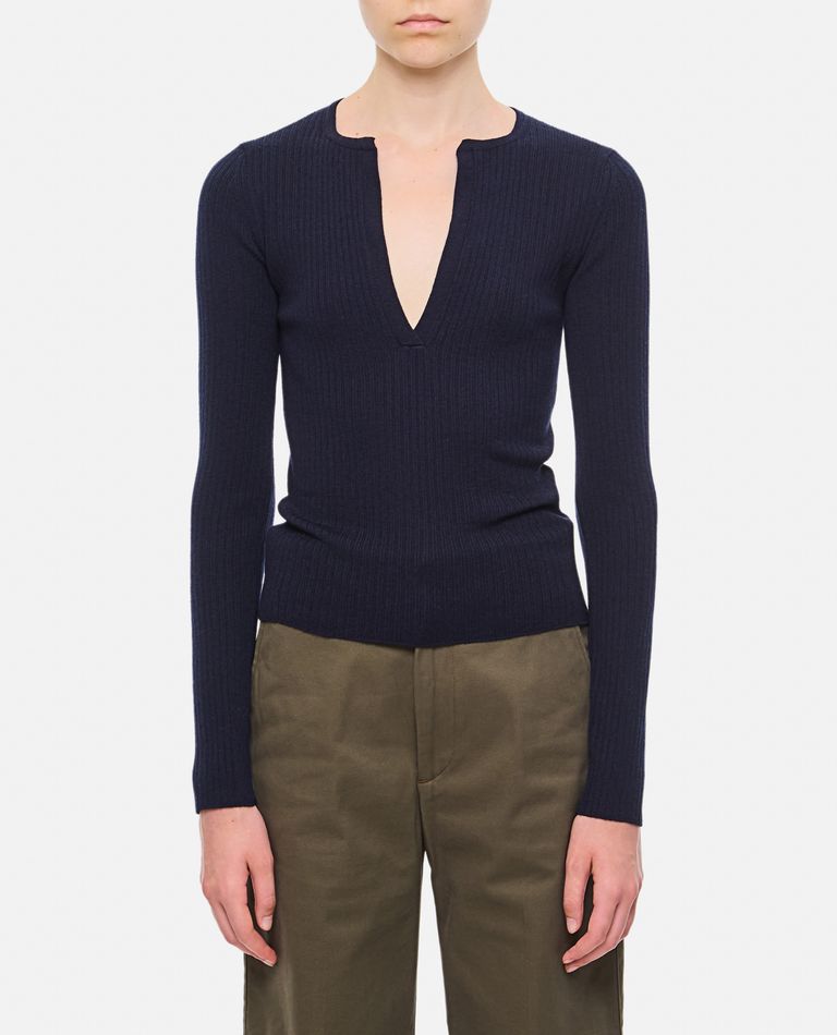 Shop Max Mara Urlo Long Sleeve Top In Blue