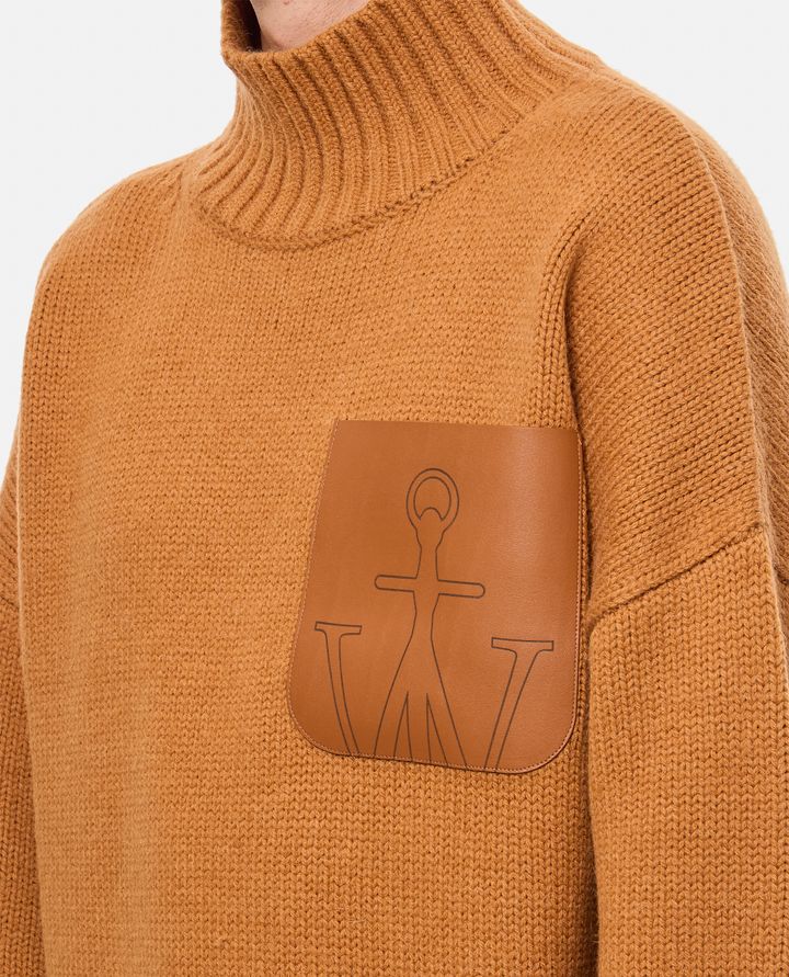 JW Anderson - MAGLIONE CON PATCH IN PELLE_4