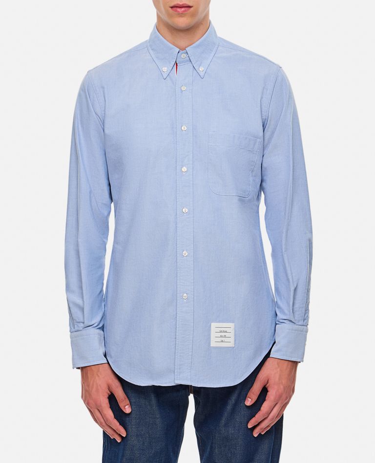 Shop Thom Browne Classic Cotton Shirt In Sky Blue