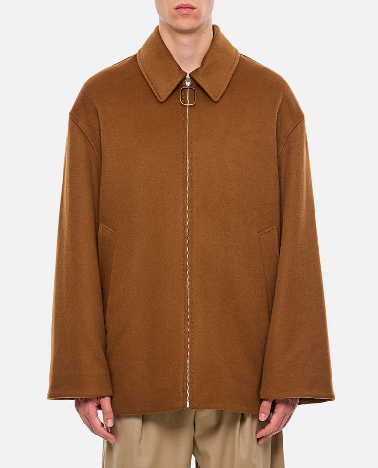 Shop Jw Anderson Wire Puller Short Coat In Brown