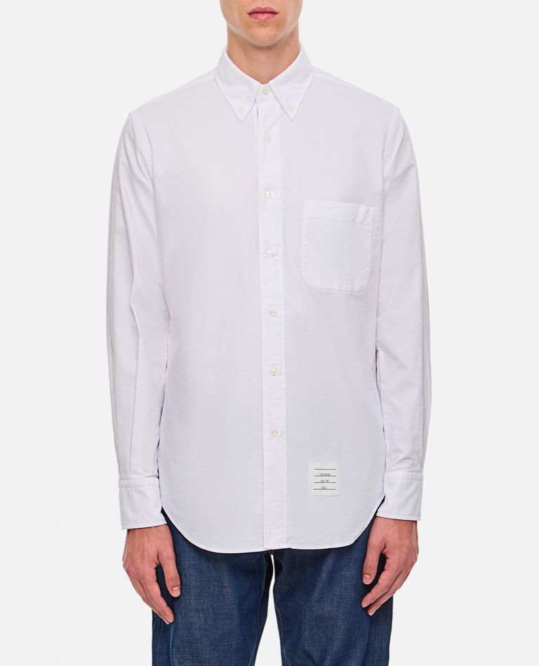 Shop Thom Browne Classic Cotton Shirt In White