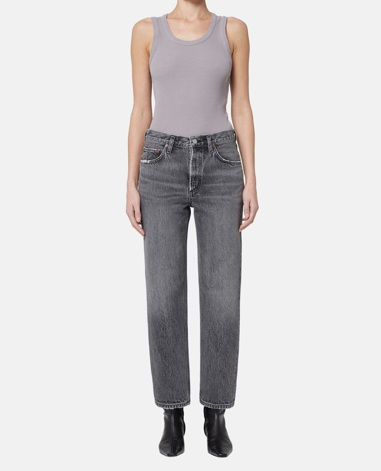 Shop Agolde Valen Spirit Denim Pants In Grey