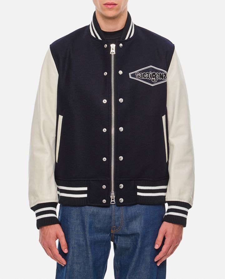 Sacai - SACAI GONZ WOOL MELTON X LEATHER BLOUSON_1