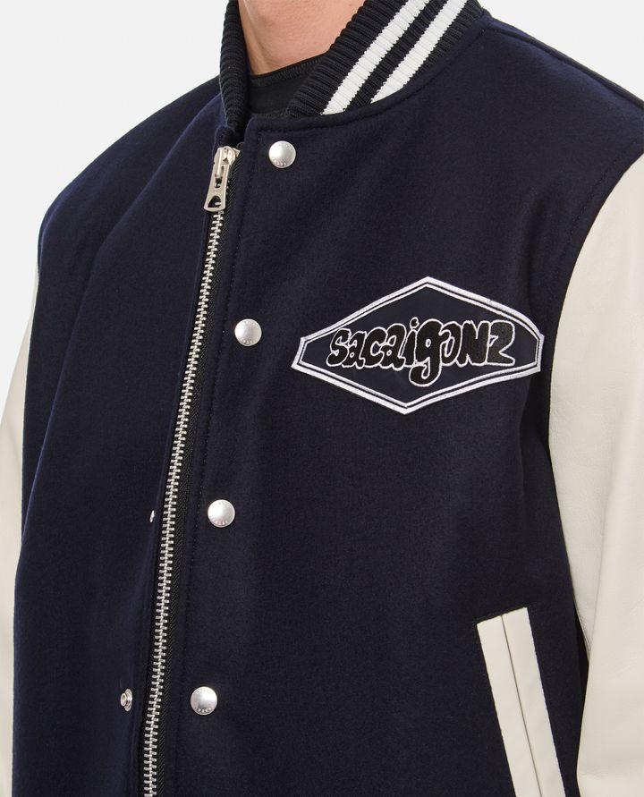 Sacai - SACAI GONZ WOOL MELTON X LEATHER BLOUSON_4