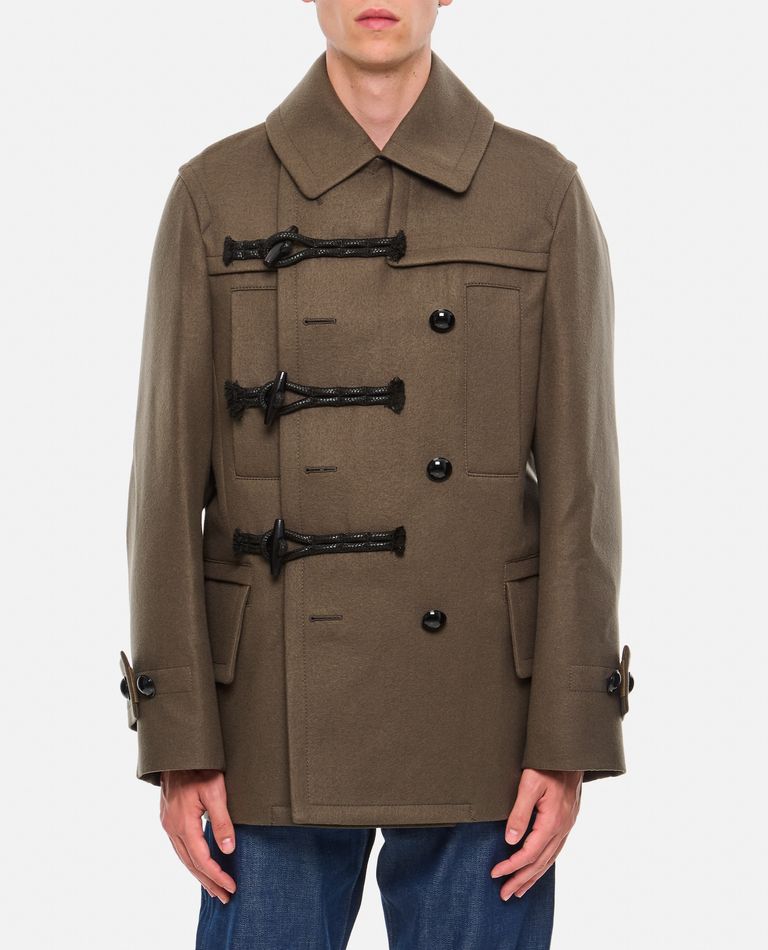 Shop Sacai Melton Jacket In Green