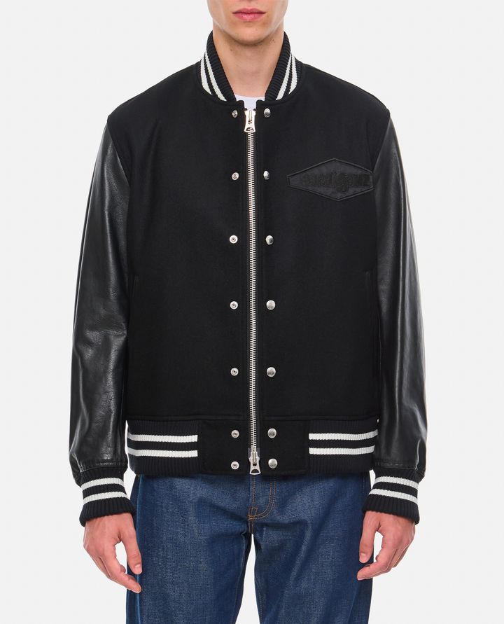 Sacai - SACAI WOOL MELTON X LEATHER BLOUSON_1