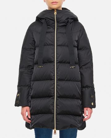 Herno - SATIN A-SHAPE HOODED DOWN JACKET