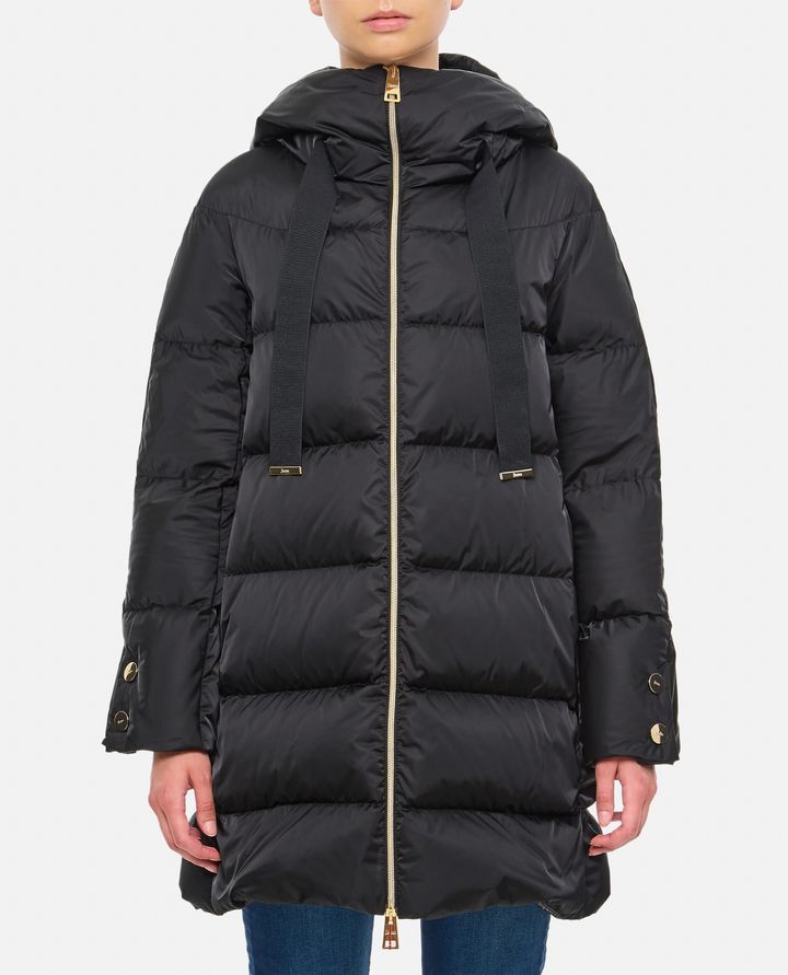 Herno - SATIN A-SHAPE HOODED DOWN JACKET_1