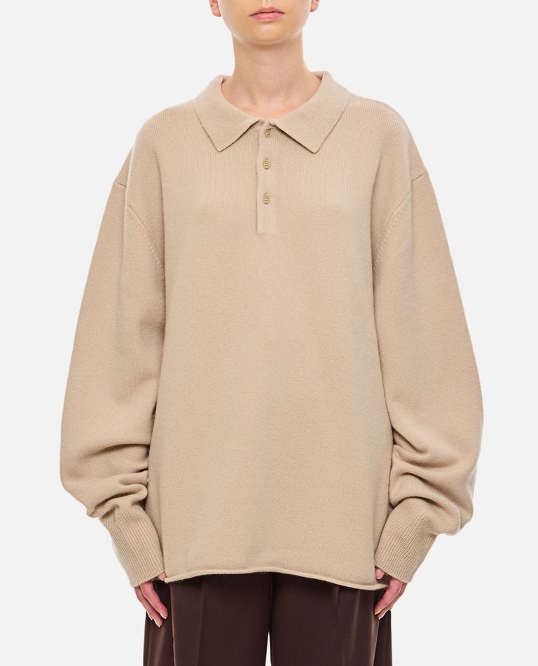 Shop Extreme Cashmere X Marylebone Cashmere Polo Shirt In Beige