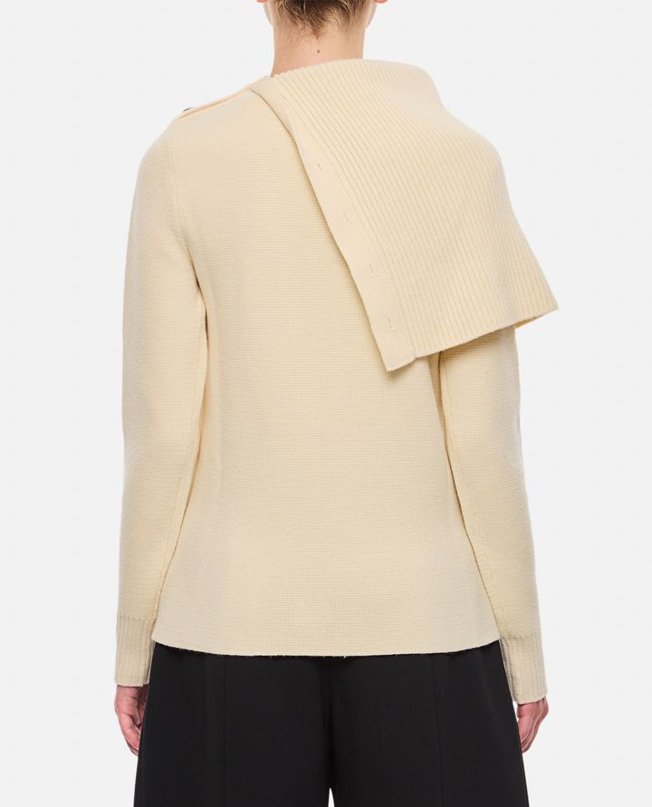 Rabanne - ASYMMETRIC NECK WOOL PULLOVER_3