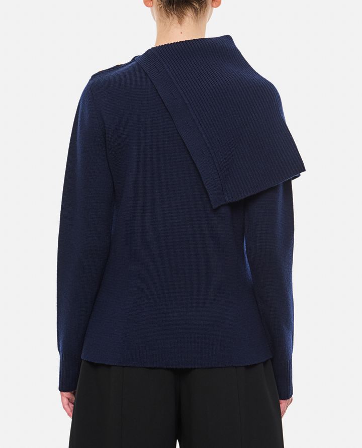 Rabanne - ASYMMETRIC NECK WOOL PULLOVER_3