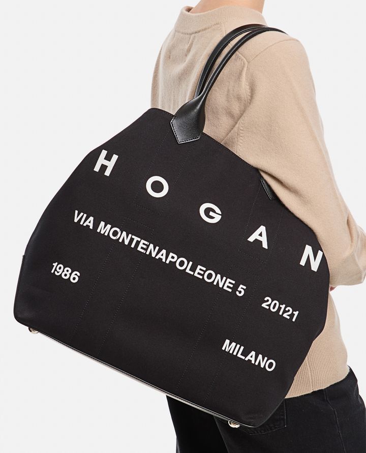 Hogan - MEDIUM SCRIPT CANVAS SHOPPING BAG_5