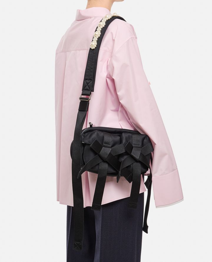 Simone Rocha - SHOULDER BAG WITH BLACK BEADS AND FRONT BOWS_5