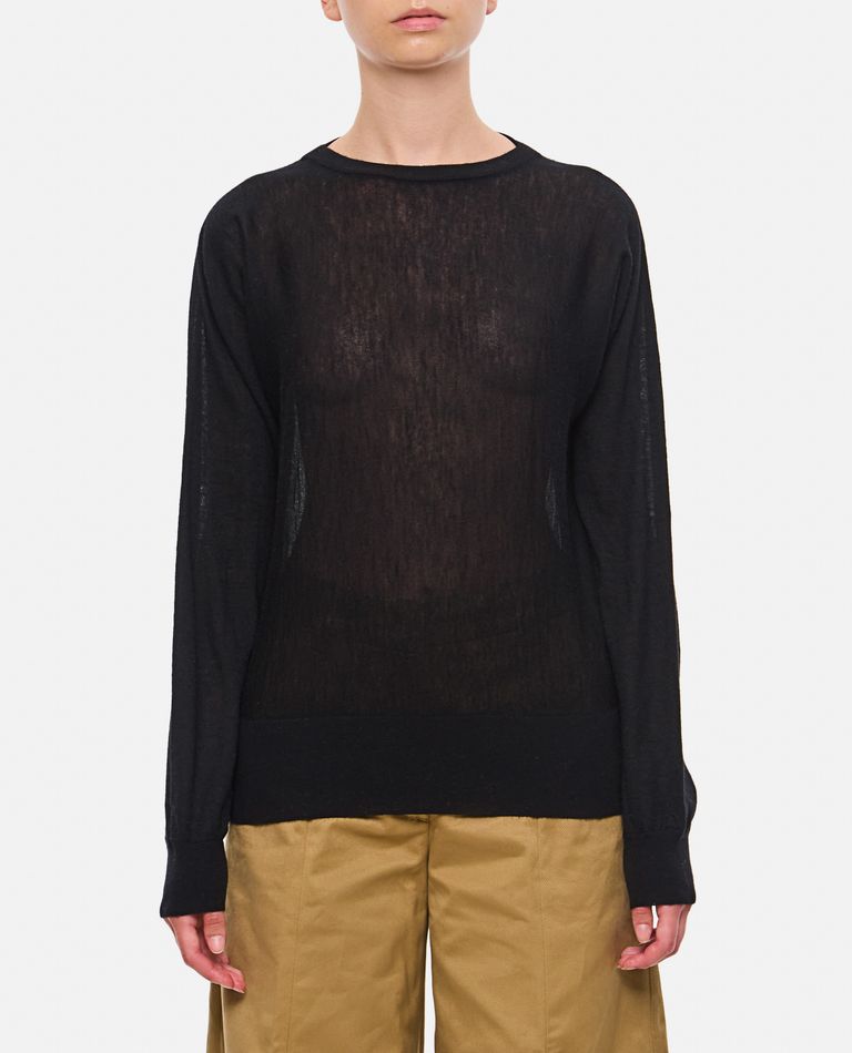 Shop Extreme Cashmere X Elleni Cashmere Round Neck Sweater In Black