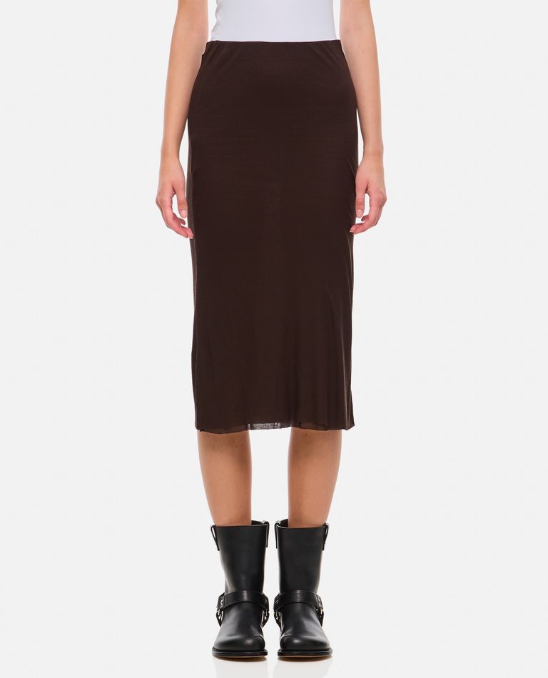 Shop Khaite Leema Midi Skirt In Brown