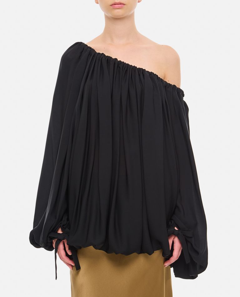 Shop Khaite Nasha Silk Top In Black