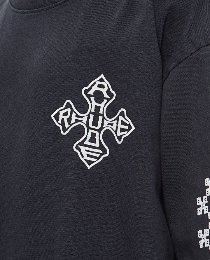 Rhude - RHUDE CROSS MAGLIA A MANICHE LUNGHE_4