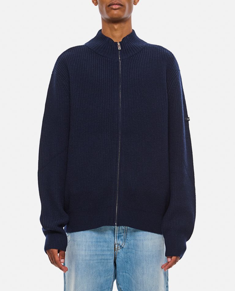 Shop Apc Cardigan Heath In Blue