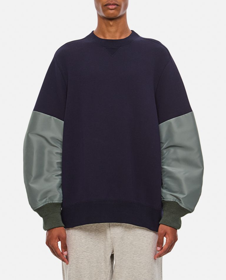 NYLON TWILL X SPONGE SWEAT PULLOVER