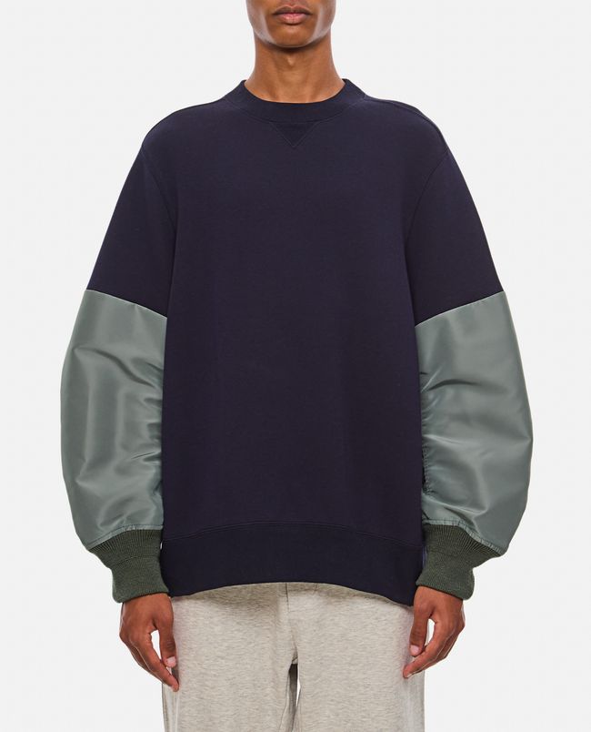 NYLON TWILL X SPONGE SWEAT PULLOVER for Men - Sacai sale | Biffi 