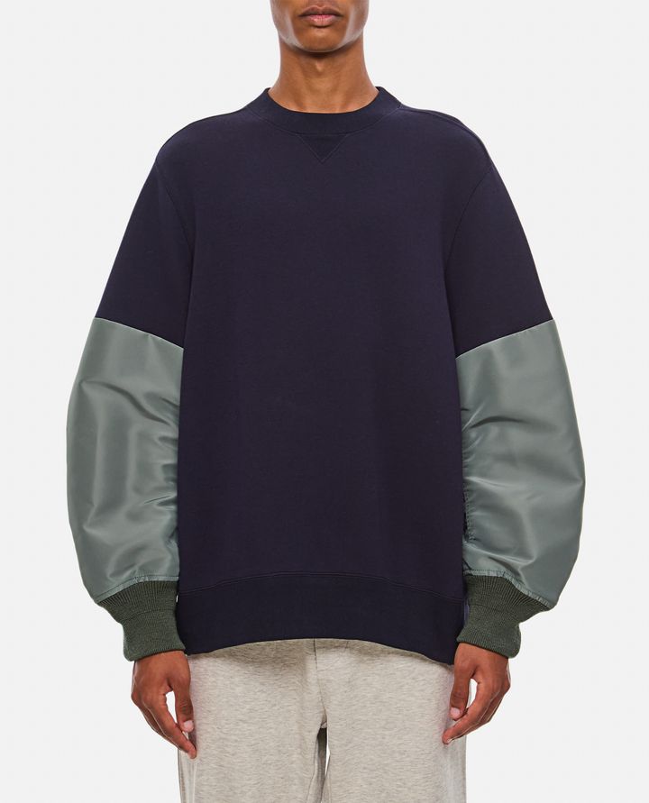 Sacai - NYLON TWILL X SPONGE SWEAT PULLOVER_1