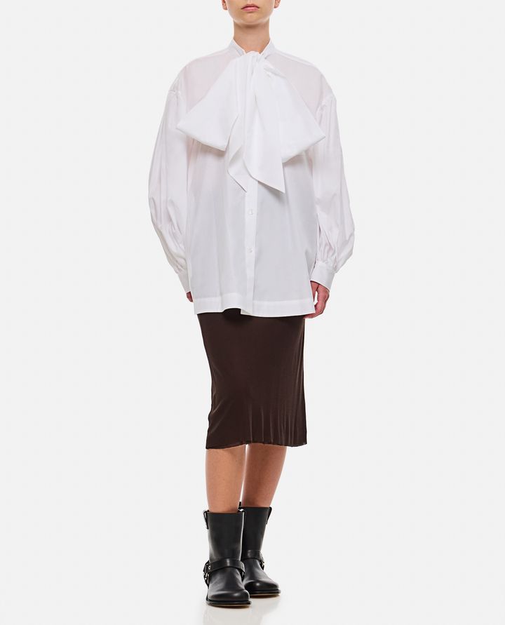 Simone Rocha - PUFF SLEEVE SHIRT W/ FRONT NECK BOW_2