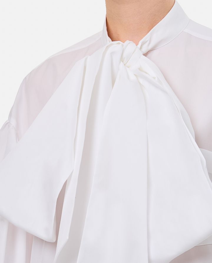 Simone Rocha - PUFF SLEEVE SHIRT W/ FRONT NECK BOW_4