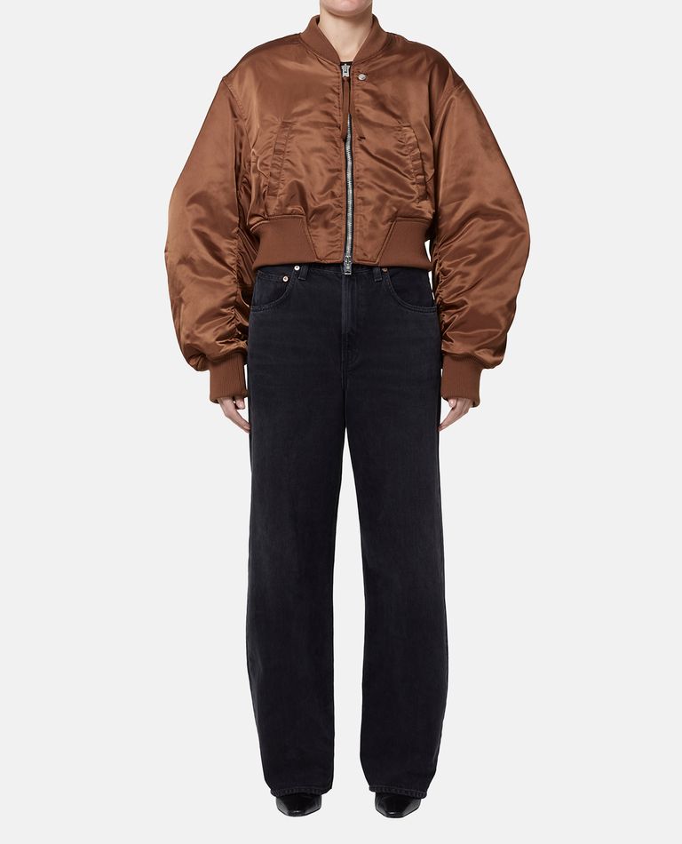 Agolde Jett Bomber Jacket In Brown