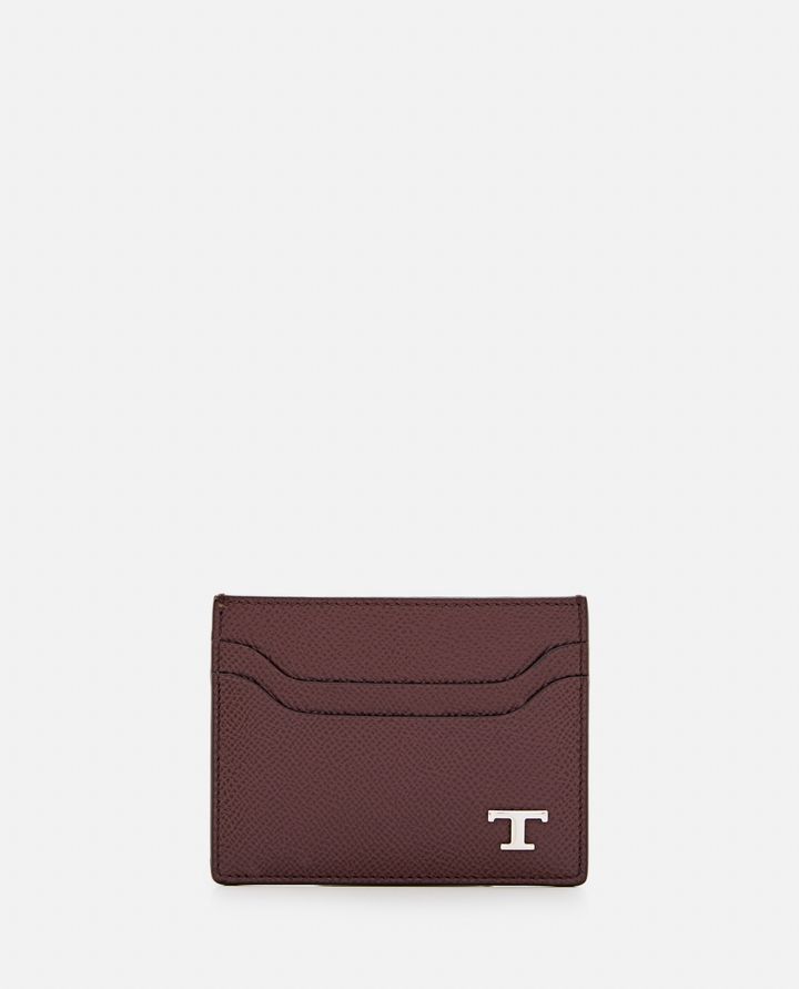 Tod's - CARD HOLDER IN BURGUNDY CALFSKIN_1