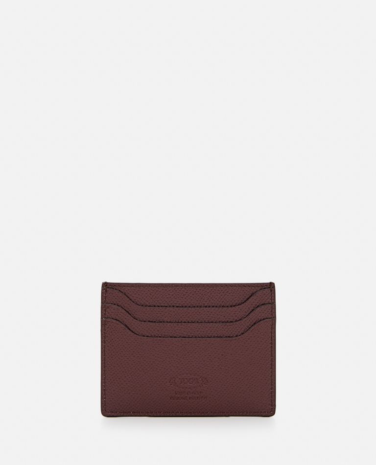 Shop Tod's Card Holder In Burgundy Calfskin In Brown