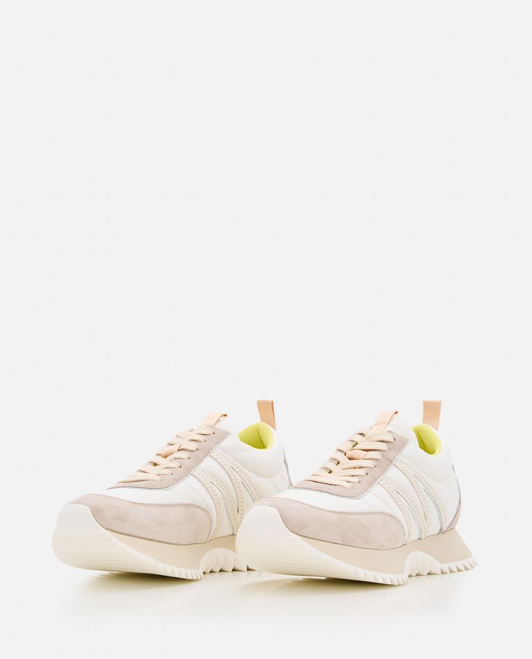 Moncler Pacey Sneakers Leather M-shaped Detail In Multi