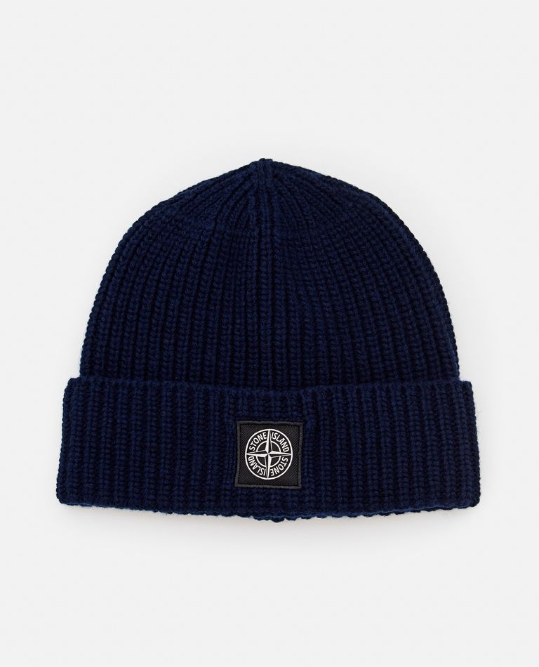 Shop Stone Island Beanie Lana In Blue