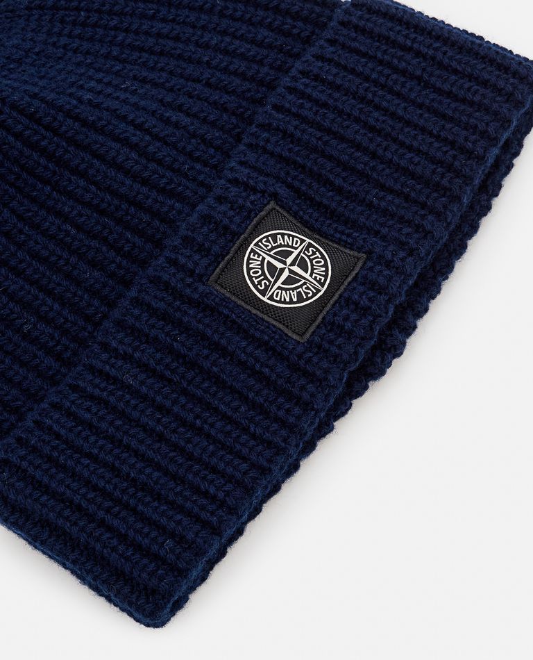 Shop Stone Island Beanie Lana In Blue