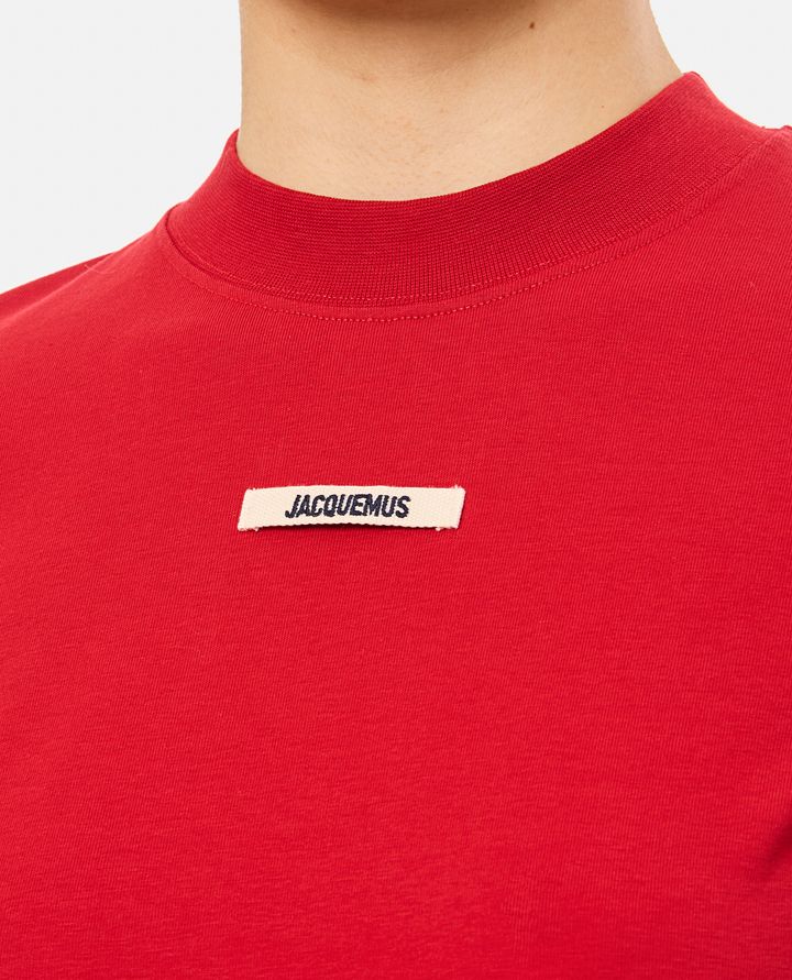 Jacquemus - T-SHIRT IN COTONE CON LOGO E GIROCOLLO_4