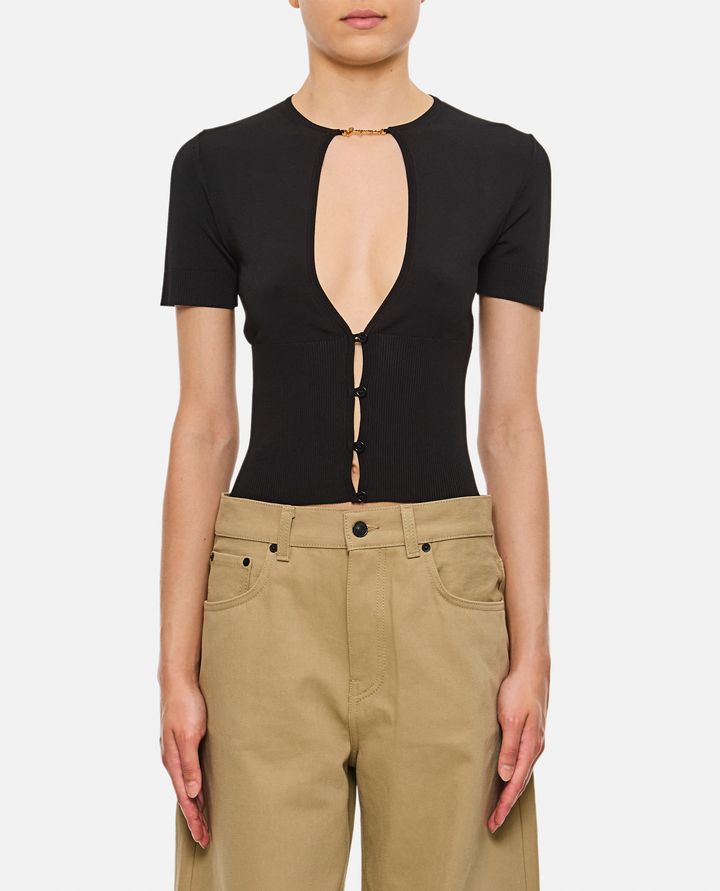 Jacquemus - LE HAUT PRALU CUT-OUT SHORT SLEEVES CARDIGAN_1