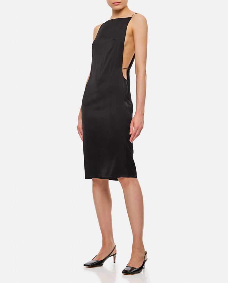 Shop Jacquemus La Robe Spoglio Midi Dress In Black