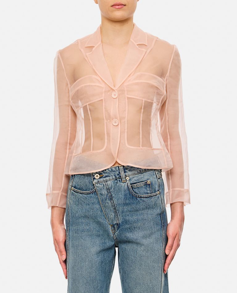 Shop Simone Rocha Fitted Bust Detail Jacket In Rose