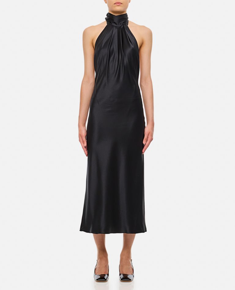 Shop Max Mara Moli Silk Dress In Black