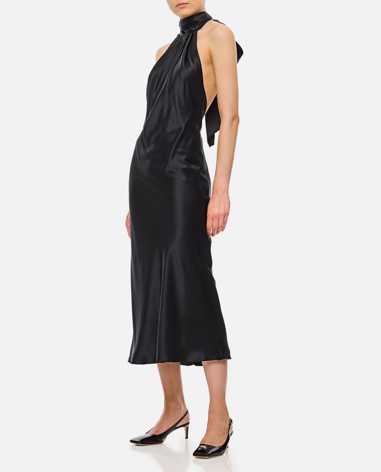 Shop Max Mara Moli Silk Dress In Black